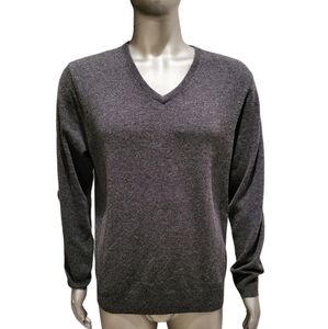 184. J. Crew Cashmere Gray V-Neck Sweater - Size Medium